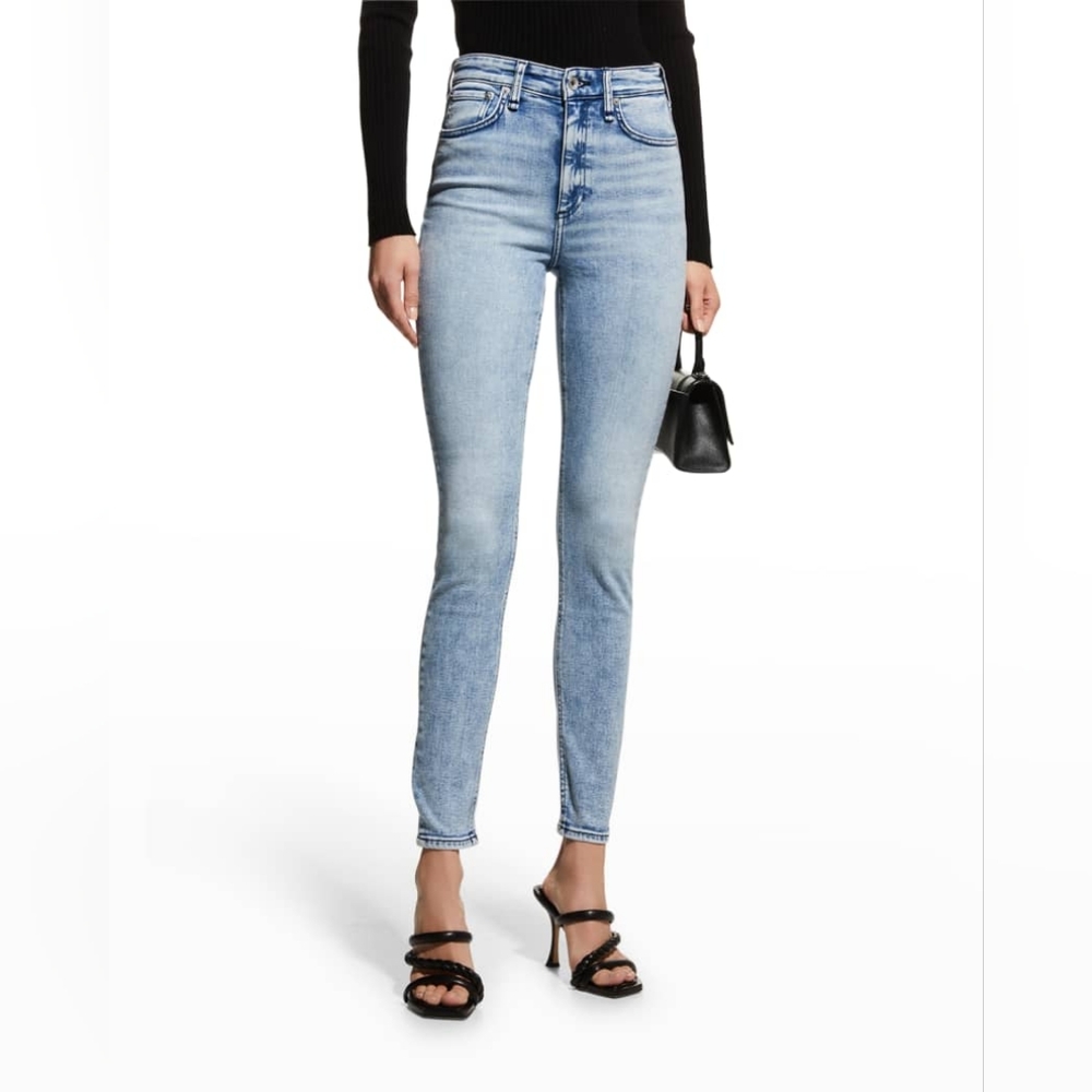 NWT Rag & Bone Jeans "Nina" Bleach Wash High Rise Skinny Jeans Sz 29 - Picture 12 of 12